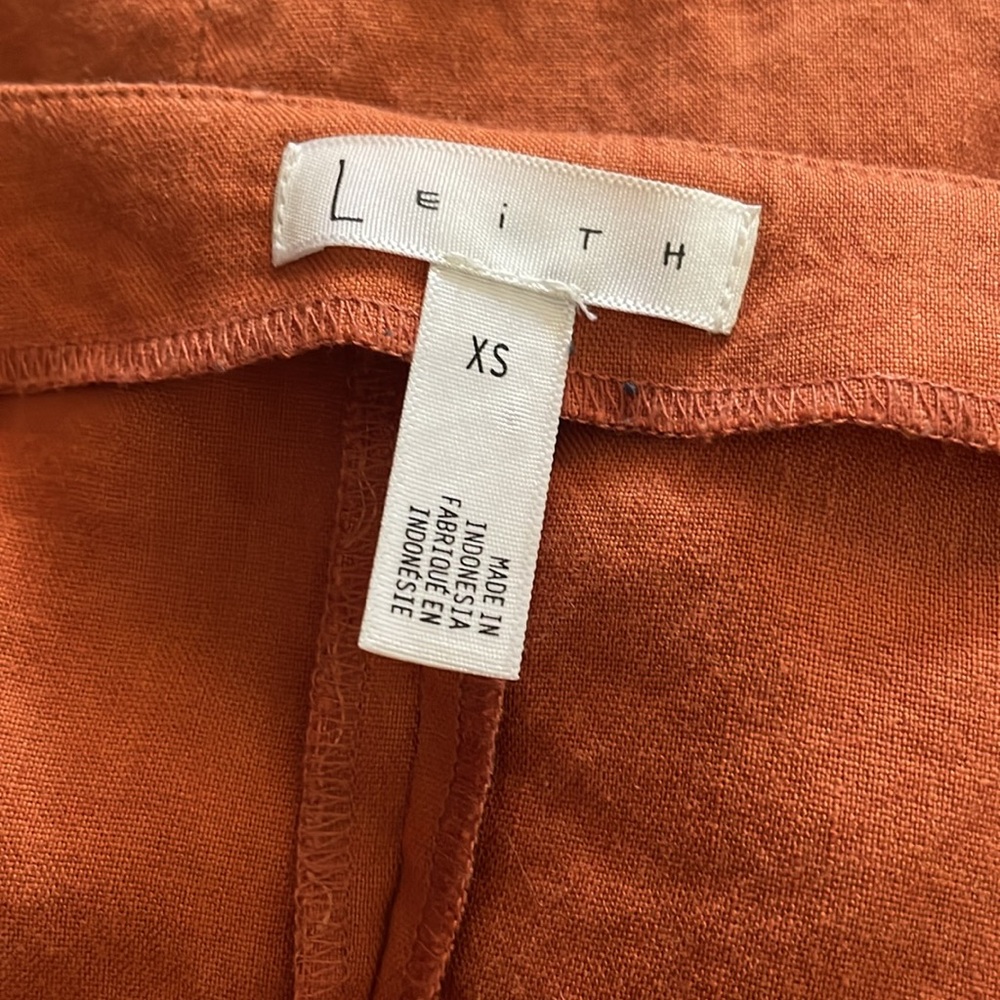 Keith Linen Rust Color Mini Dress - Picture 6 of 6